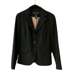 Apostrophe Womens Size 4 Blazer Black 3 Button Closure Lined Career Business